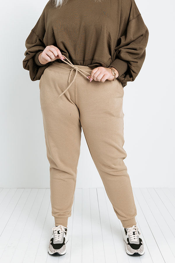 Count On You Joggers In Khaki Curves Image - 2