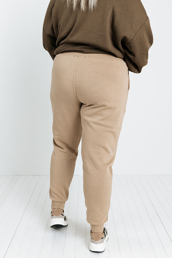 Count On You Joggers In Khaki Curves Image - 4
