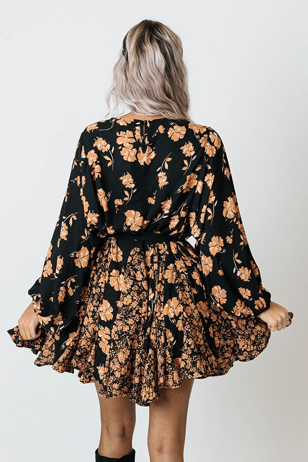 You Are Invited Floral Dress In Black Image - 4