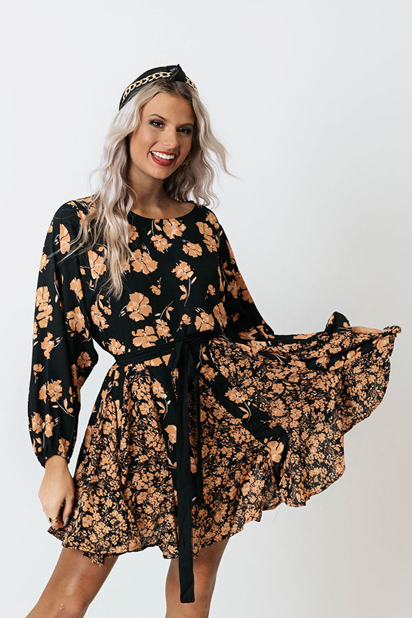 You Are Invited Floral Dress In Black Image - 1