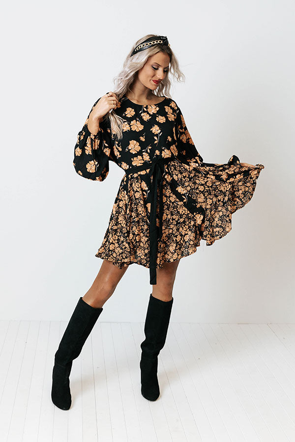 You Are Invited Floral Dress In Black Image - 2