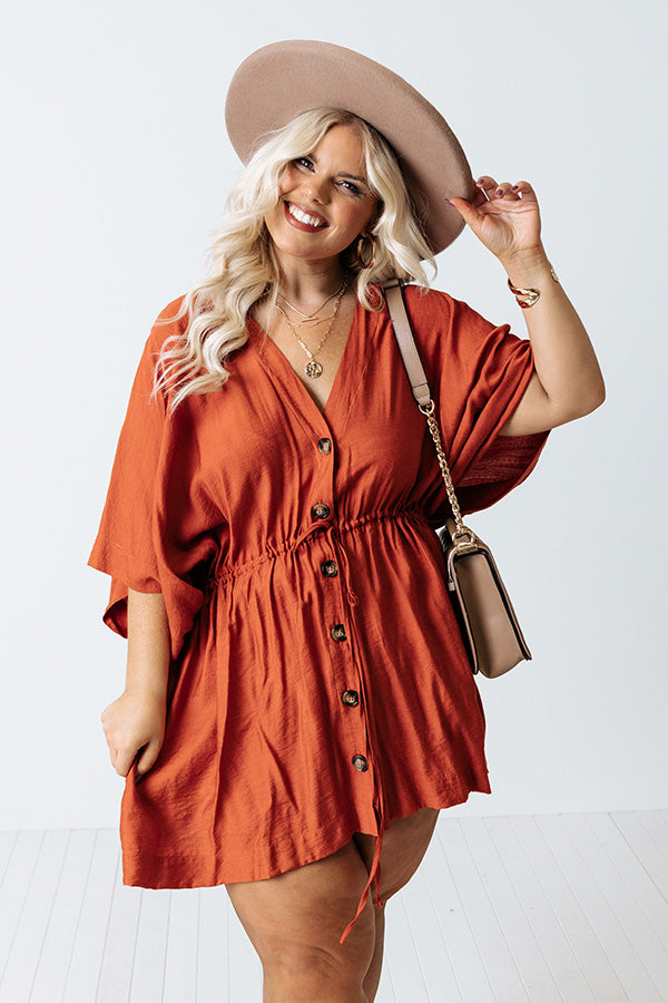 Love You Always Tunic Dress In Rust Curves