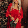 Cranberry Spritz Velvet Babydoll Dress in Red Image - 1