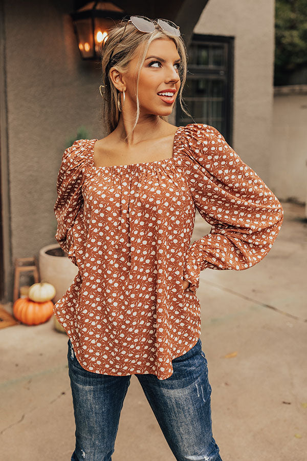 Chic At First Sight Shift Top in Rust