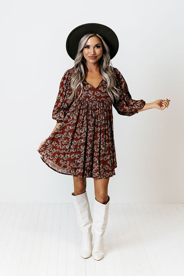Yearn For More Floral Babydoll Tunic Dress Image - 5