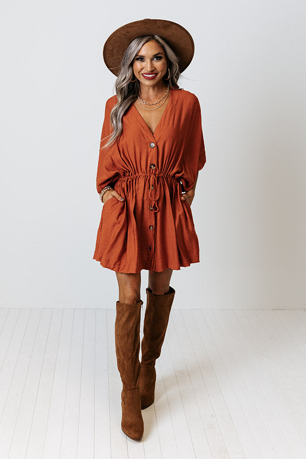 Love You Always Tunic Dress In Rust Image - 4