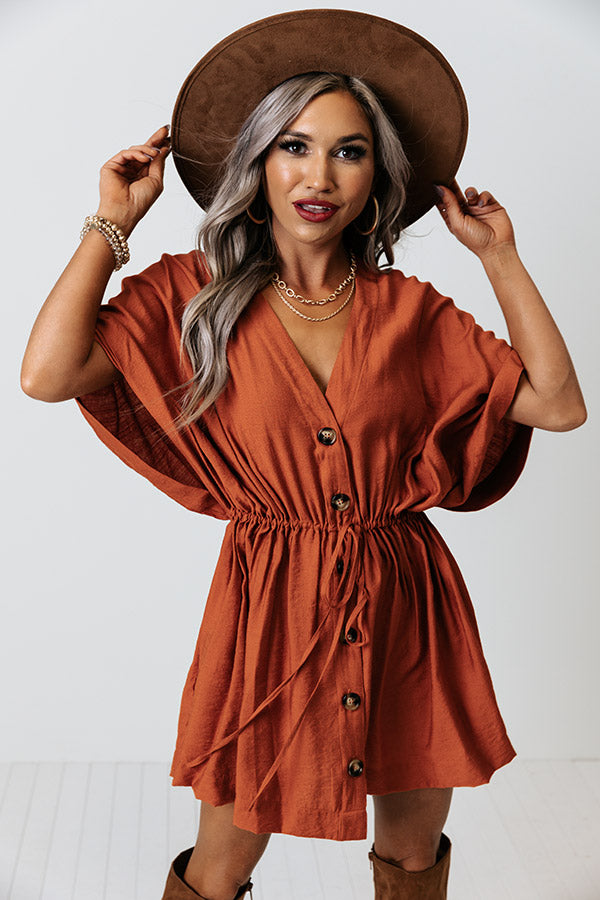 Love You Always Tunic Dress In Rust Image - 1