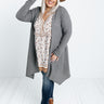 Coolest Feeling Waffle Knit Cardigan In Dark Grey Curves Image - 1