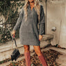 Autumn Event Sweater Dress In Charcoal Image - 1