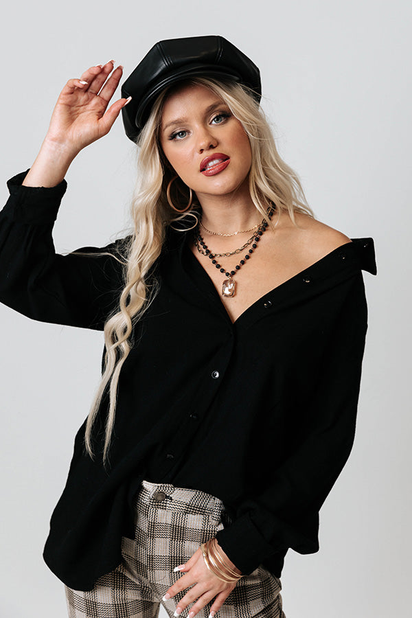 Westminster Button Up Top In Black