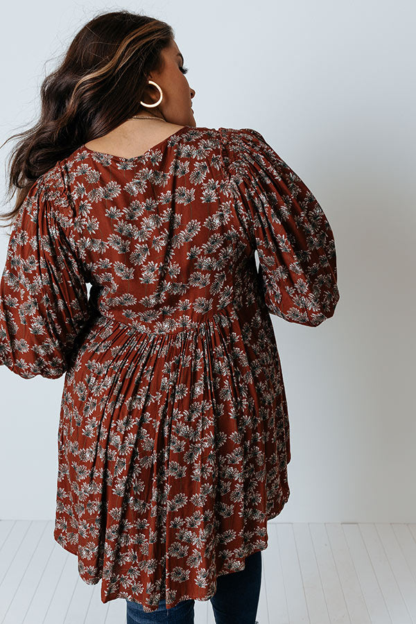 Yearn For More Floral Babydoll Tunic Dress Curves Image - 4