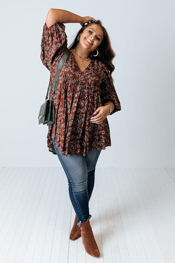 Yearn For More Floral Babydoll Tunic Dress Curves Image - 3