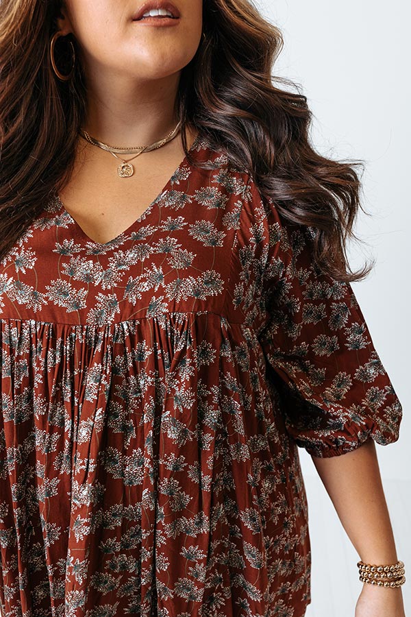 Yearn For More Floral Babydoll Tunic Dress Curves Image - 2