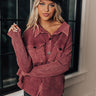 Arizona Bonfire Waffle Knit Top In Wine Image - 1