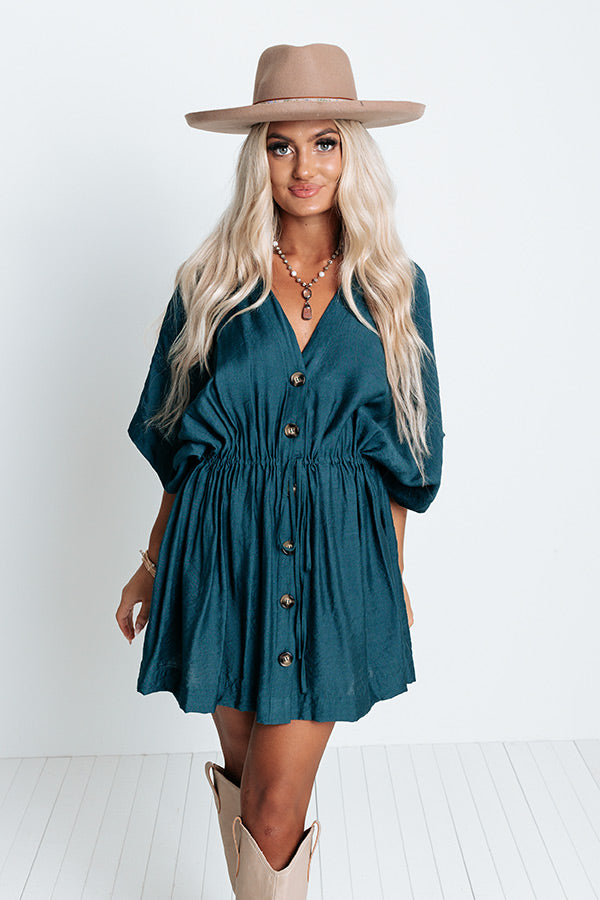 Love You Always Tunic Dress In Teal Image - 4