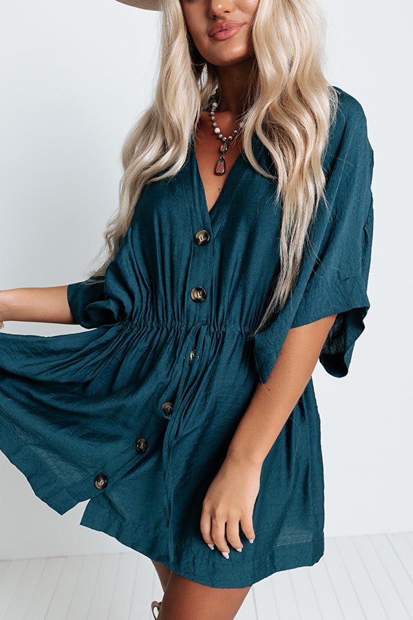 Love You Always Tunic Dress In Teal Image - 2