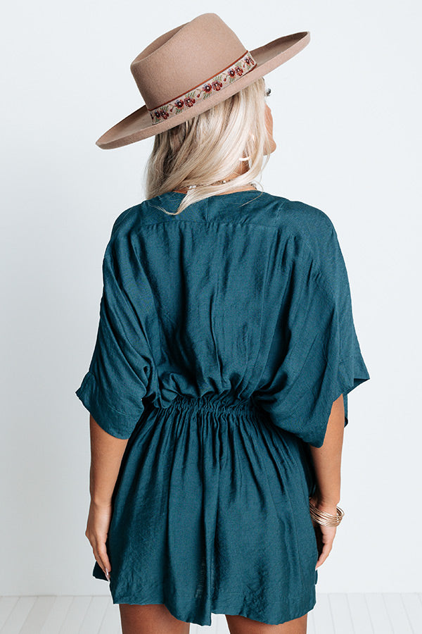 Love You Always Tunic Dress In Teal Image - 3