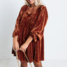 Cranberry Spritz Velvet Babydoll Dress in Rust Image - 1
