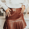 The Gianna Faux Leather Skirt In Cinnamon Image - 1