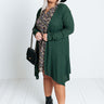Coolest Feeling Waffle Knit Cardigan In Hunter Green Curves Image - 1