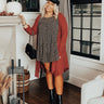 Coolest Feeling Waffle Knit Cardigan In Rust Curves Image - 1