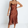 Love In The Air Satin Midi In Rust Image - 1