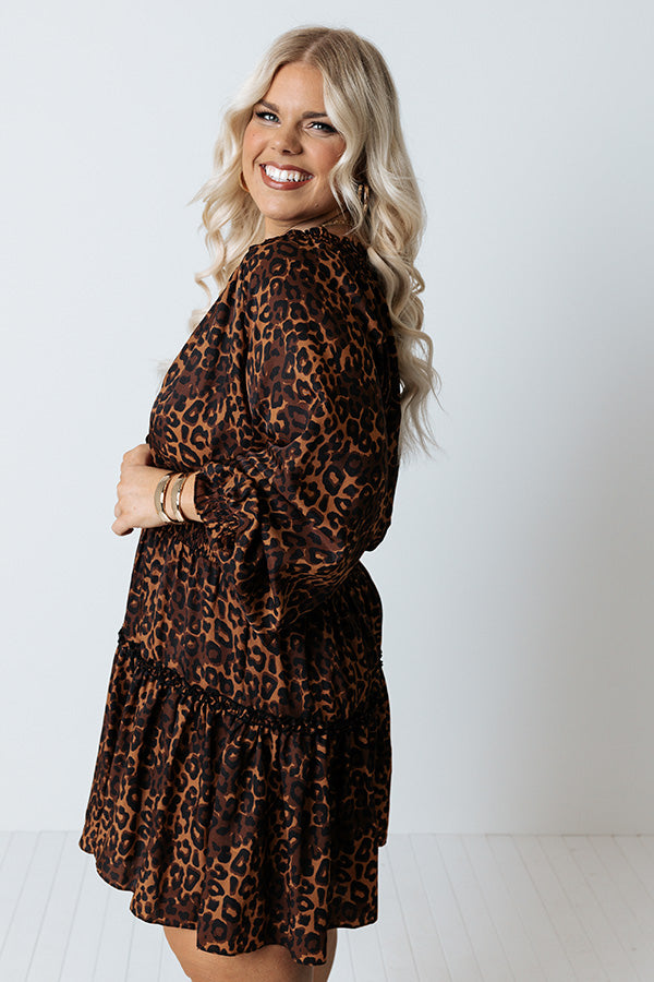 Roll The Dice Leopard Babydoll Dress Curves Image - 2