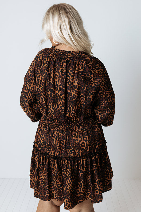 Roll The Dice Leopard Babydoll Dress Curves Image - 3