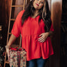 Spilling Secrets Babydoll Top In Red Curves Image - 1