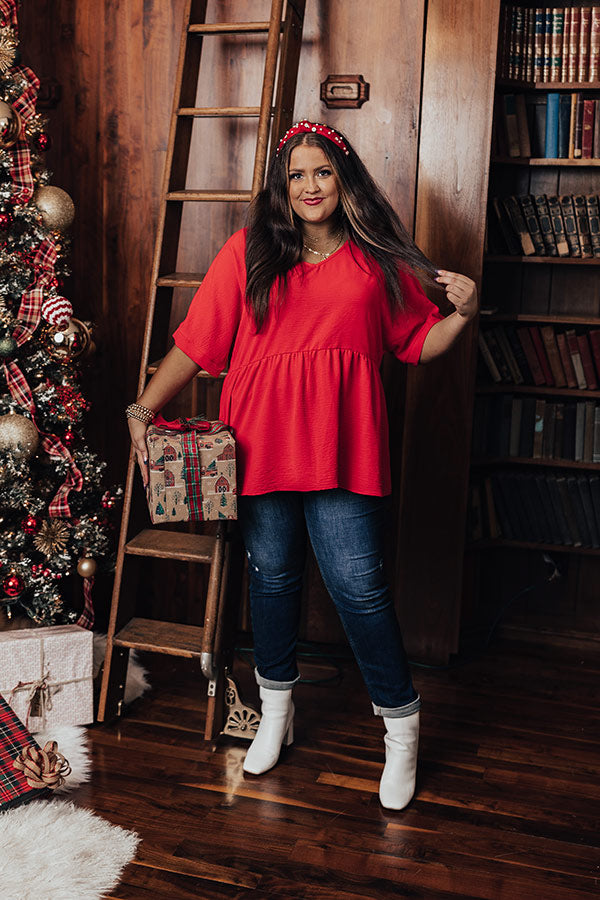 Spilling Secrets Babydoll Top In Red Curves Image - 2