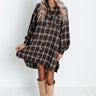 Seasons Keep Changing Flannel Dress In Espresso Image - 1