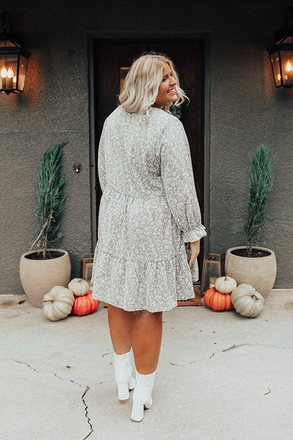 Living For Love Floral Babydoll Dress In Airy Blue Curves Image - 5