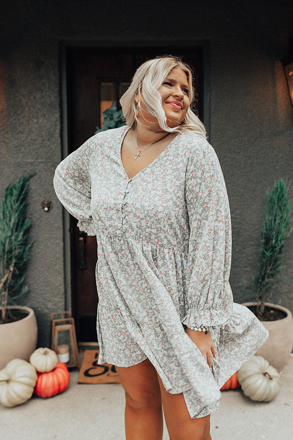 Living For Love Floral Babydoll Dress In Airy Blue Curves Image - 4