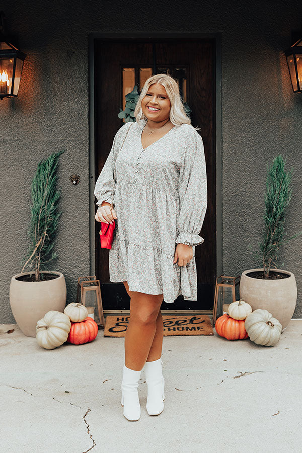 Living For Love Floral Babydoll Dress In Airy Blue Curves Image - 2