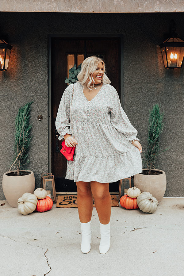 Living For Love Floral Babydoll Dress In Airy Blue Curves Image - 1