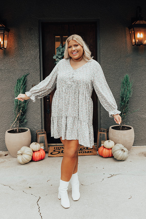 Living For Love Floral Babydoll Dress In Airy Blue Curves Image - 3