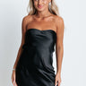 Can't Take My Eyes Off Of You Satin Dress In Black Image - 1