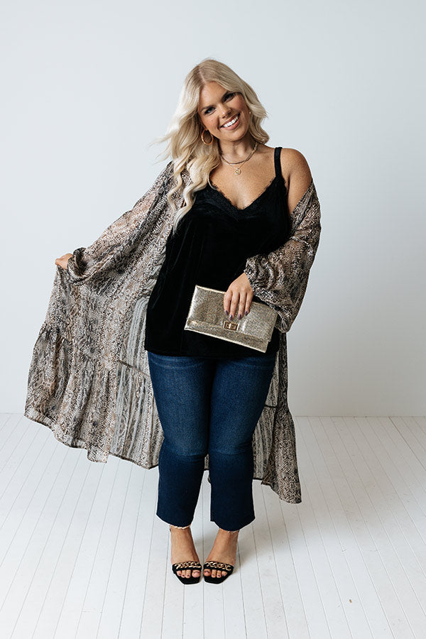 Looking At London Snake Print Duster Overly in Brown Curves Image - 4