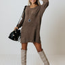 Headed For The Mountains Tunic Sweater In Taupe Image - 1