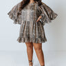 Chic Sweetheart Snake Print Shift Dress in Brown Curves Image - 1