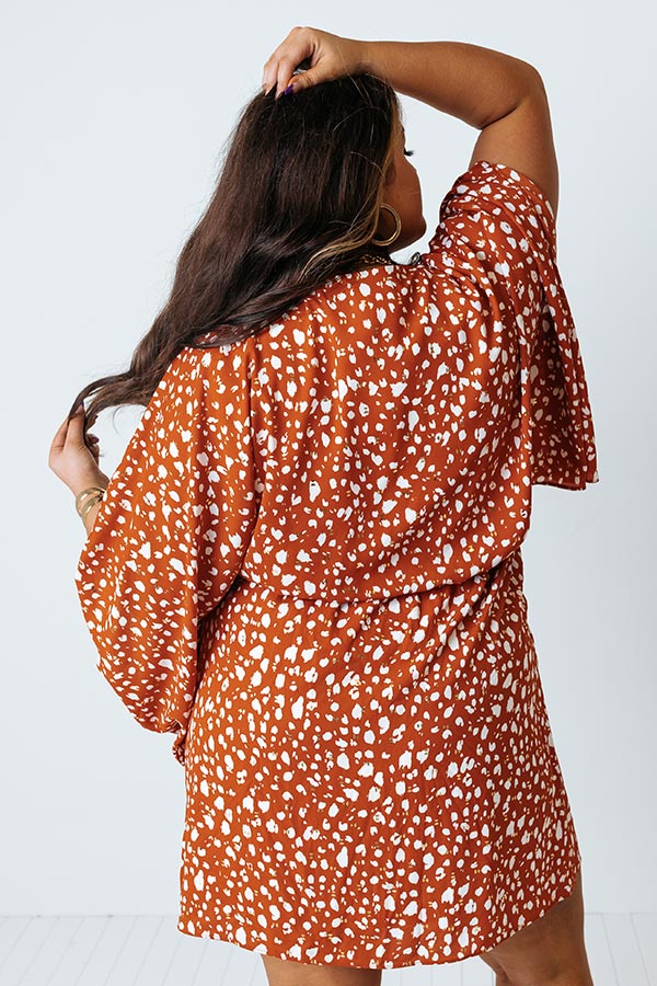 Spotlight Romance Leopard Dress in Rust Curves – Impressions
