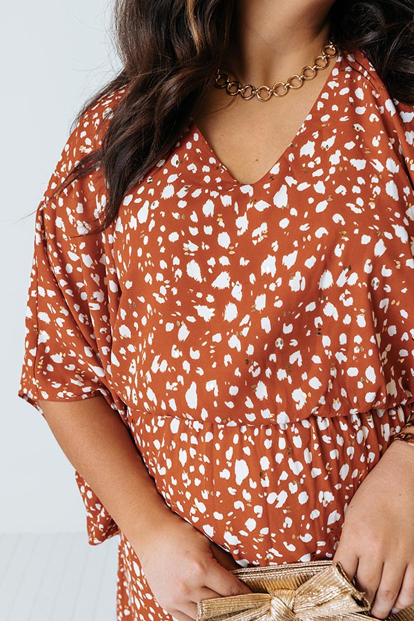 Spotlight Romance Leopard Dress in Rust Curves Image - 2