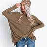 Put You First Waffle Knit Top In Martini Olive Image - 1