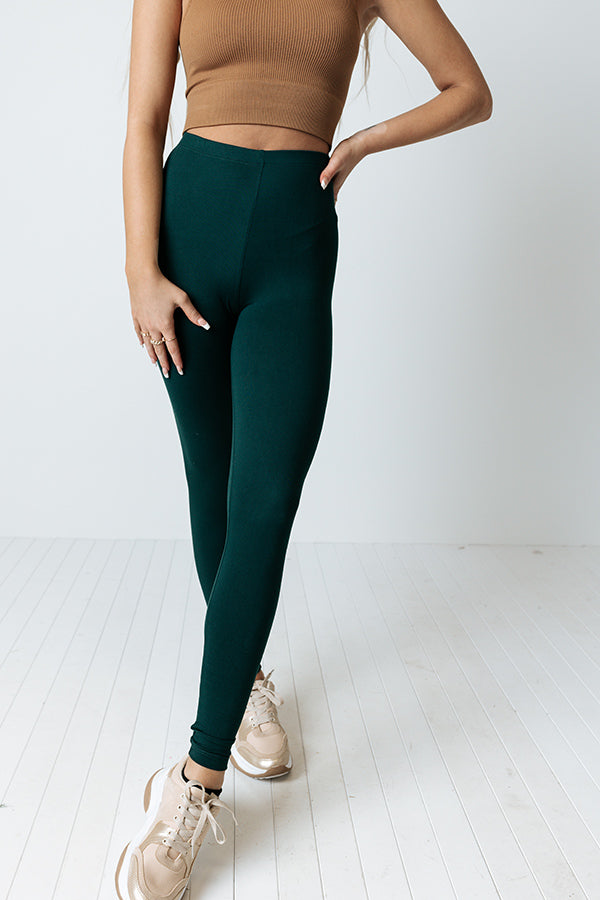 Let's Chill Ultra Soft Midrise Legging In Hunter Green