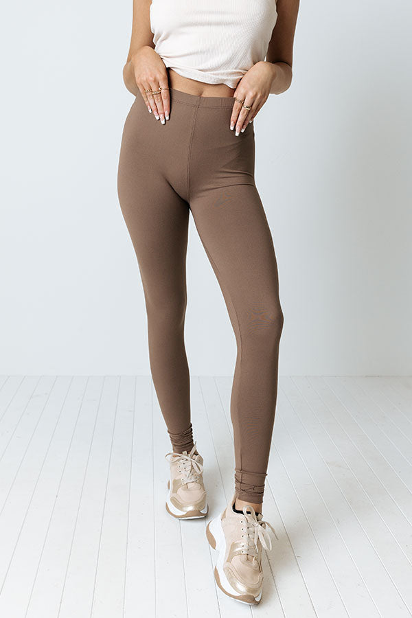 Let's Chill Ultra Soft Midrise Legging In Taupe