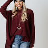 Put You First Waffle Knit Top In Merlot Image - 1