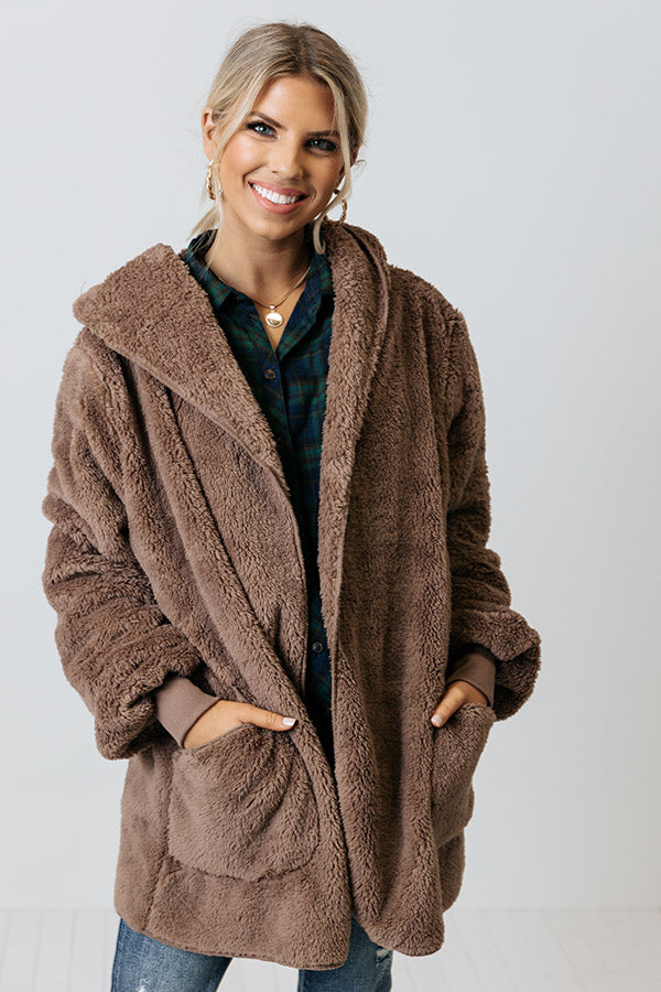 S'mores And Cozy Teddy Cardigan In Taupe Image - 2