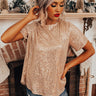 Sequins On The Rocks Shift Top In Rose Gold Image - 1