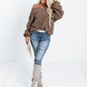 Aspen All Over Knit Sweater In Dark Taupe Image - 1