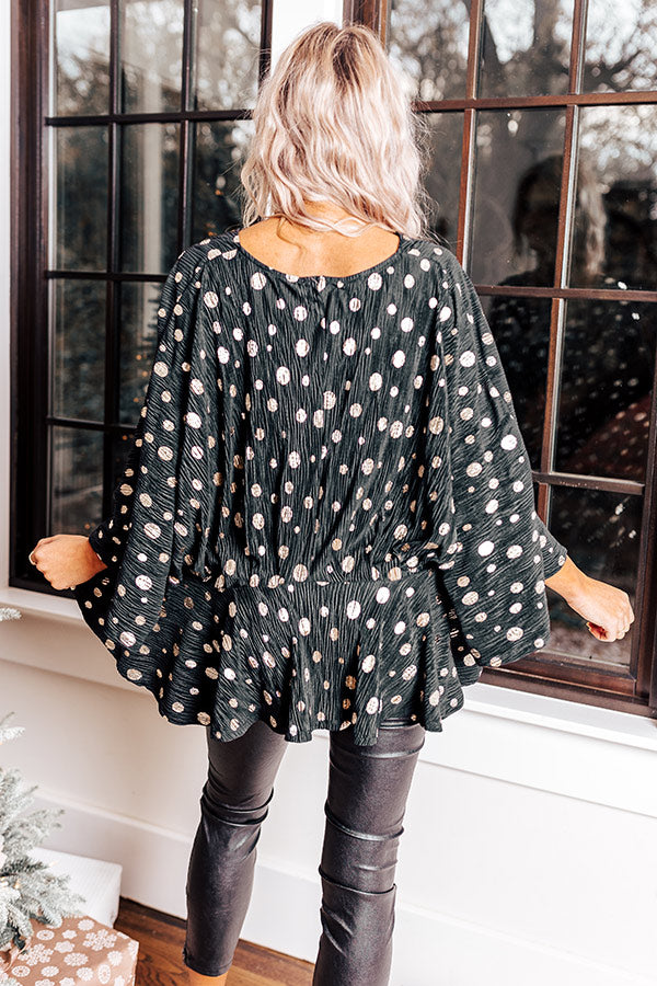 Chic Stomping Grounds Polka Dot Top in Black Image - 5